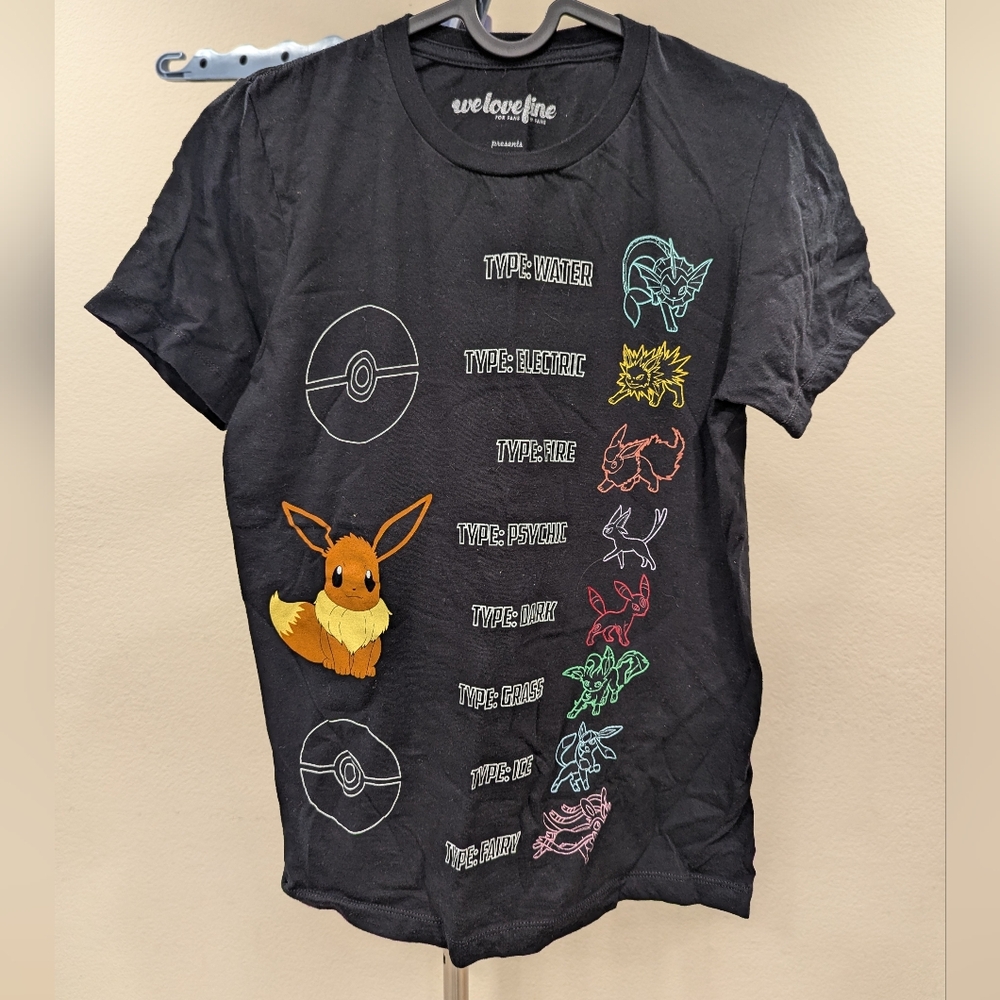 Pokemon Eevee Evolutions T-Shirt Men's XS Black We Love Fine